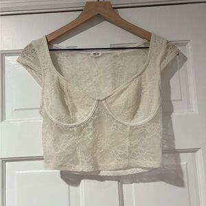 Garage Cream Lace Top